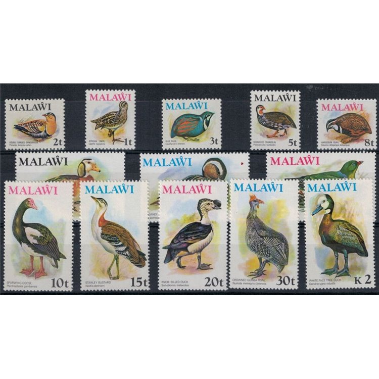 MALAWI 1975 Ordinary series, birds 13v MNH**