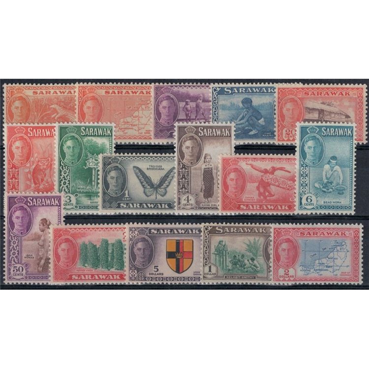 MALAYSIA 1950-52 (Sarawak) Ordinary series 16v MH*