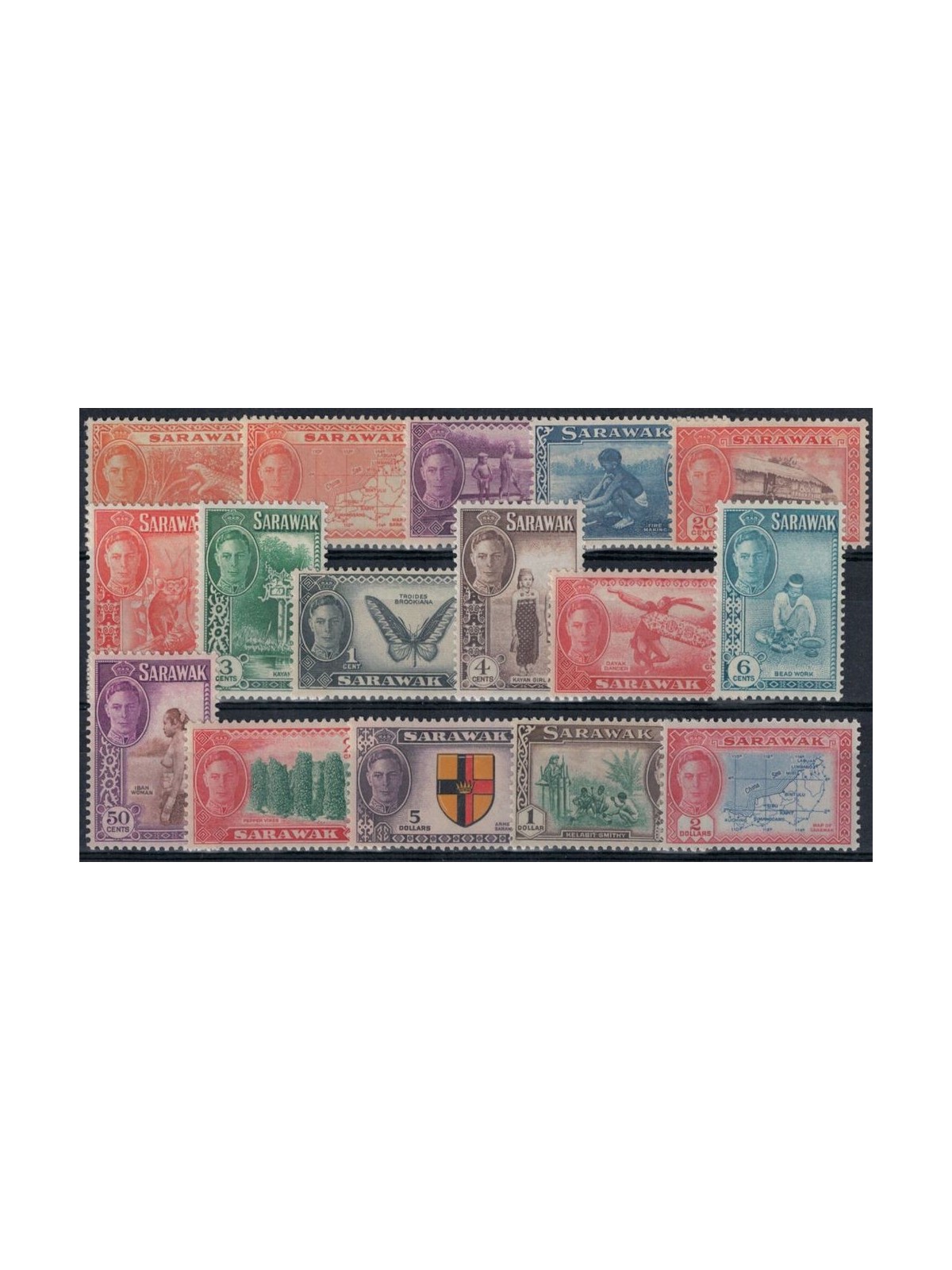 MALESIA 1950-52 (Sarawak) Serie ordinaria 16v MH*