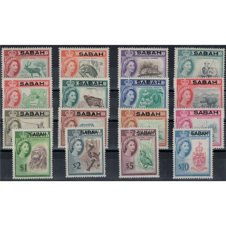 MALAYSIA 1964 (Sabah) Ordinary series 16v MNH**