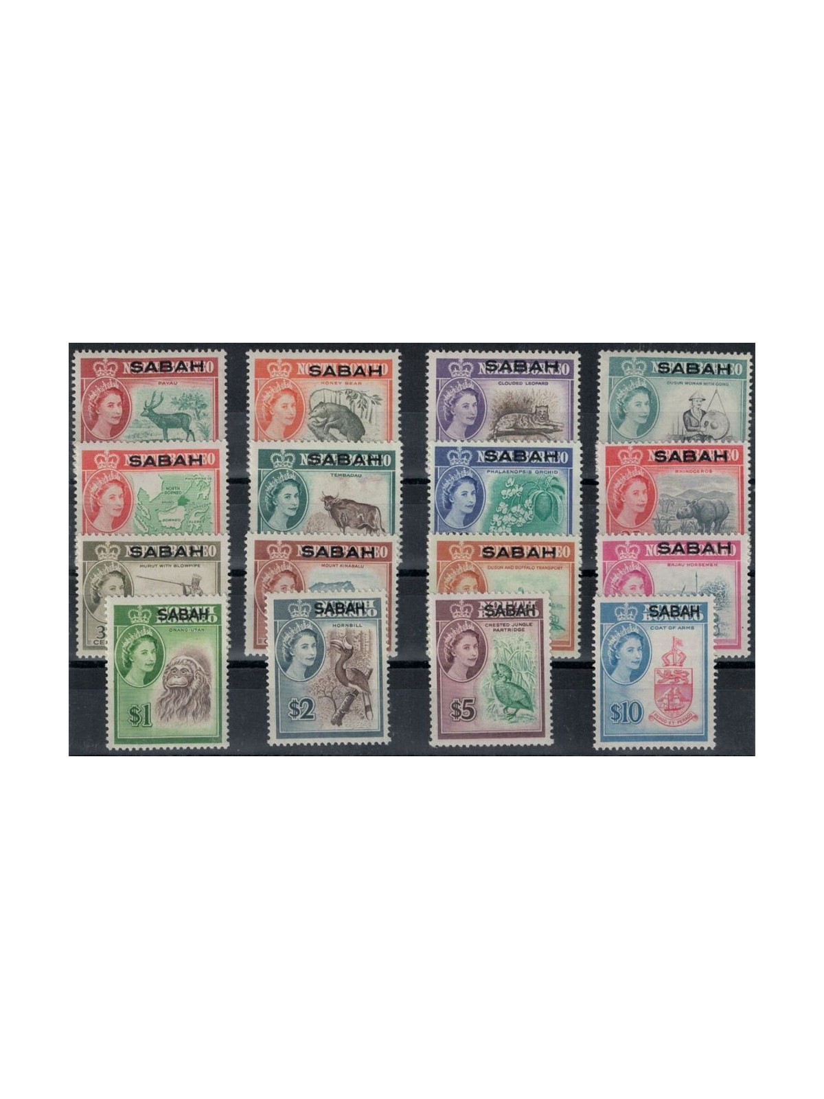 MALESIA 1964 (Sabah) Serie ordinaria 16v MNH**