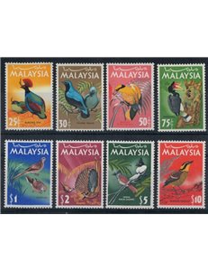 MALAYSIA 1965 Ordinary set, birds 8v MNH**