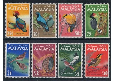 MALAYSIA 1965 Ordinary set, birds 8v MNH**