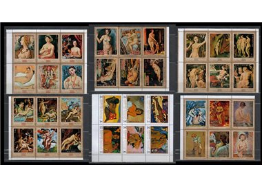 MANAMA 1970-71 Nude Art Famous Painters 36 differents stamps MNH**