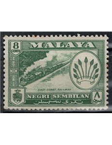MALESIA 1957 (Negeri Sembilan) Serie ordinaria, ferrovia MNH**