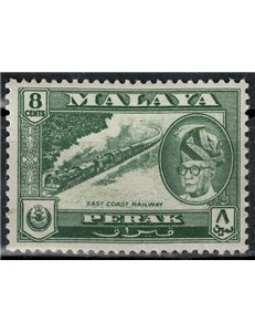 MALESIA 1957 (Perak) Serie ordinaria, ferrovia MNH**