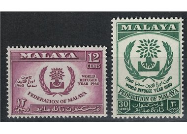 MALESIA 1960 Anno mondiale del rifugiato 2v MNH**