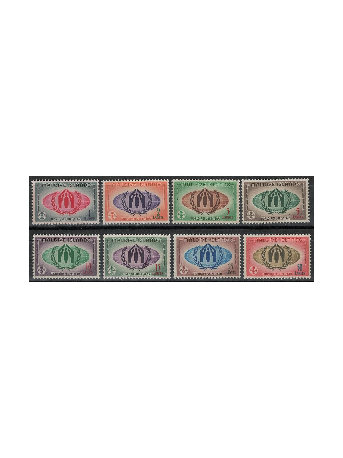 MALDIVE 1960 Anno mondiale del rifugiato 8v MNH**