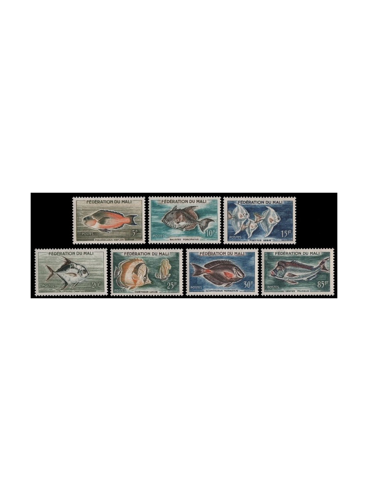 MALI 1960 Marine fauna, fish 7v MNH**