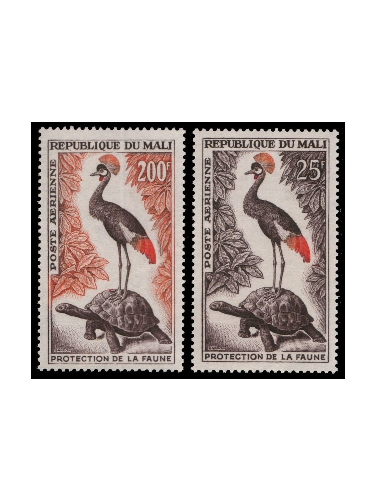 MALI 1960 Fauna, posta aerea 2v MNH**