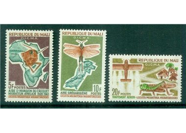 MALI 1964 Fight against the migratory locust 3v MNH**