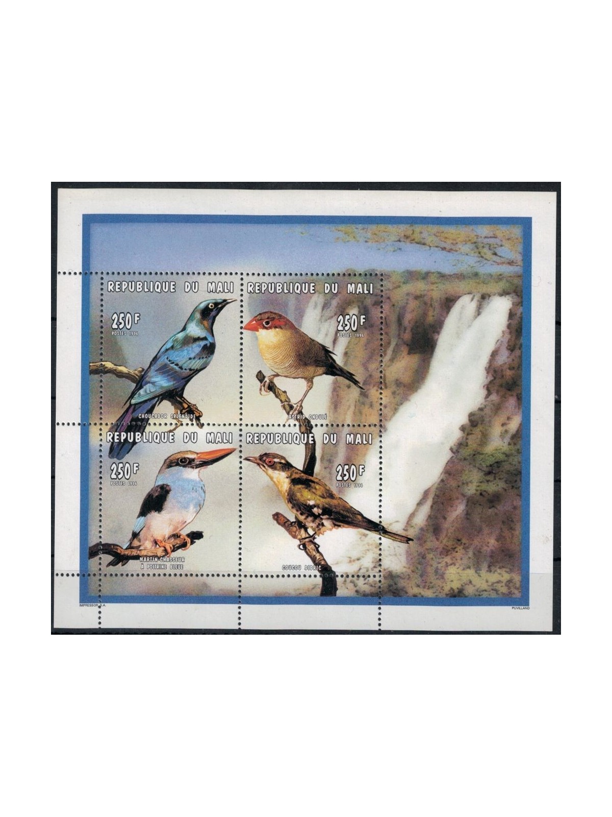 MALI 1996 Fauna, uccelli 4v in foglietto MNH**