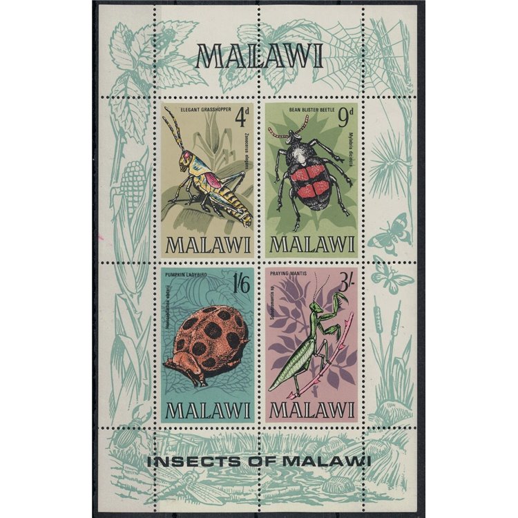 MALAWI 1969 Fauna, insects s/s MNH**