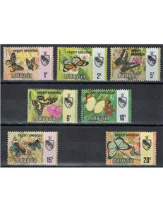 MALESIA 1971 (Negeri Sembilan) Farfalle 7v MNH**