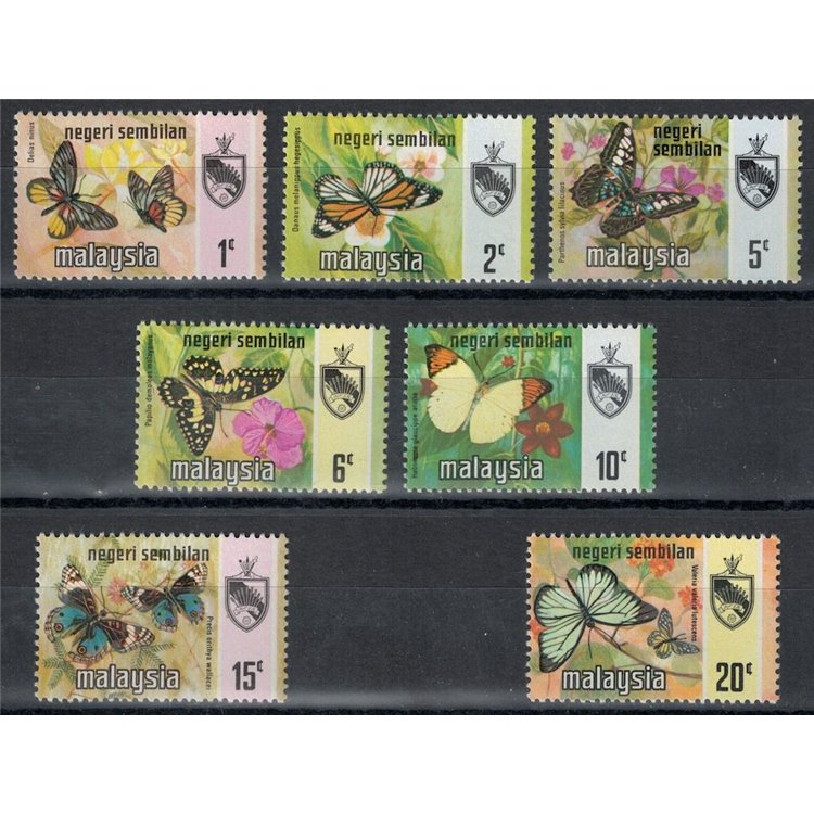 MALAYSIA 1971 (Negeri Sembilan) Butterflies 7v MNH**