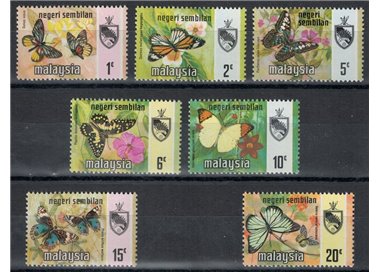 MALESIA 1971 (Negeri Sembilan) Farfalle 7v MNH**