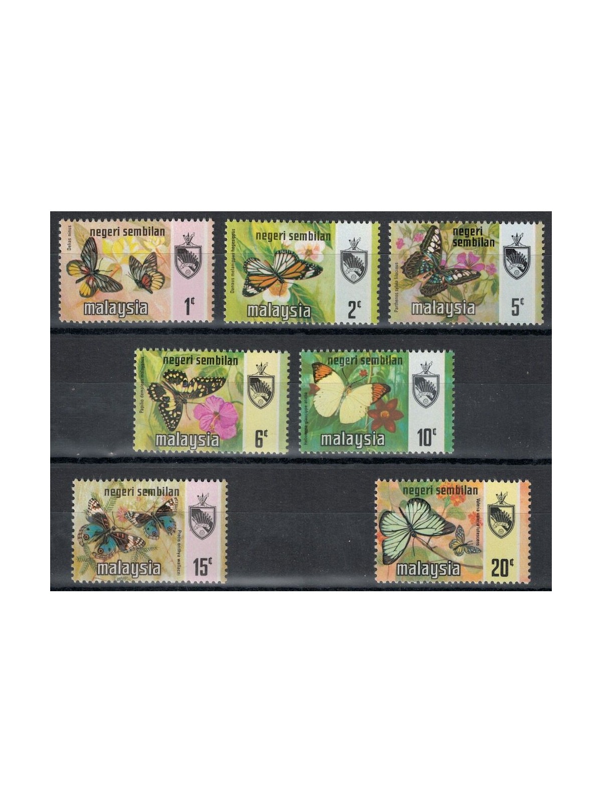 MALAYSIA 1971 (Negeri Sembilan) Butterflies 7v MNH**