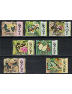 MALAYSIA 1971 (Perak) Butterflies 7v MNH**