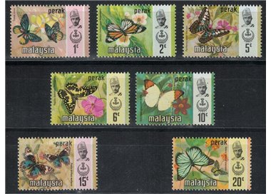 MALESIA 1971 (Perak) Farfalle 7v MNH**