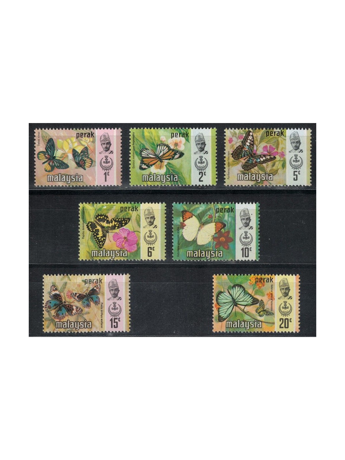 MALESIA 1971 (Perak) Farfalle 7v MNH**