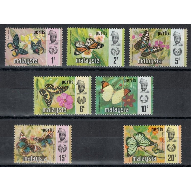 MALESIA 1971 (Perlis) Farfalle 7v MNH**