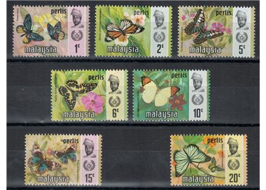 MALAYSIA 1971 (Perlis) Butterflies 7v MNH**