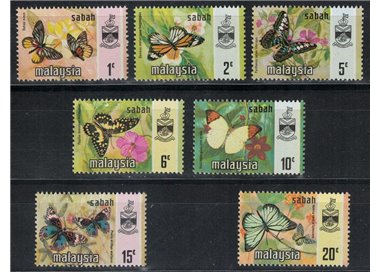 MALESIA 1971 (Sabah) Farfalle 7v MNH**