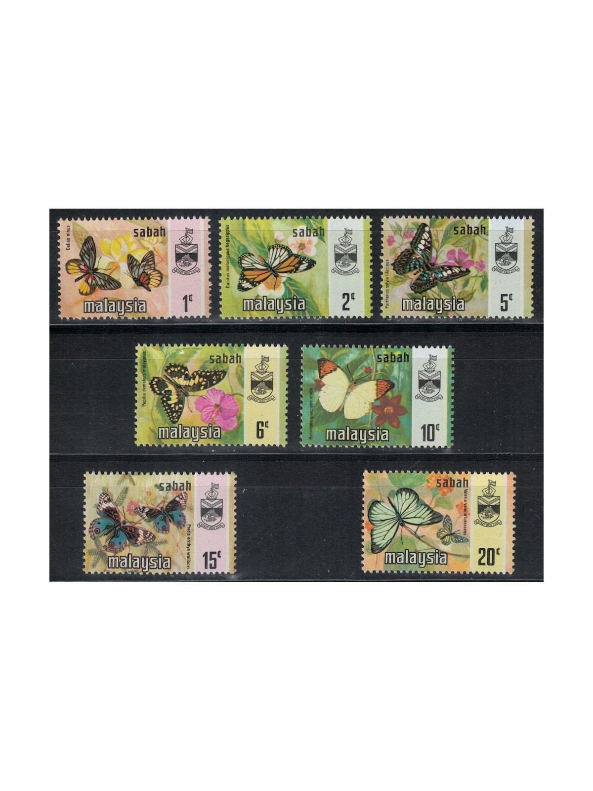 MALAYSIA 1971 (Sabah) Butterflies 7v MNH**