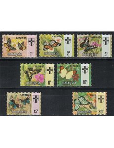 MALAYSIA 1971 (Sarawak) Butterflies 7v MNH**
