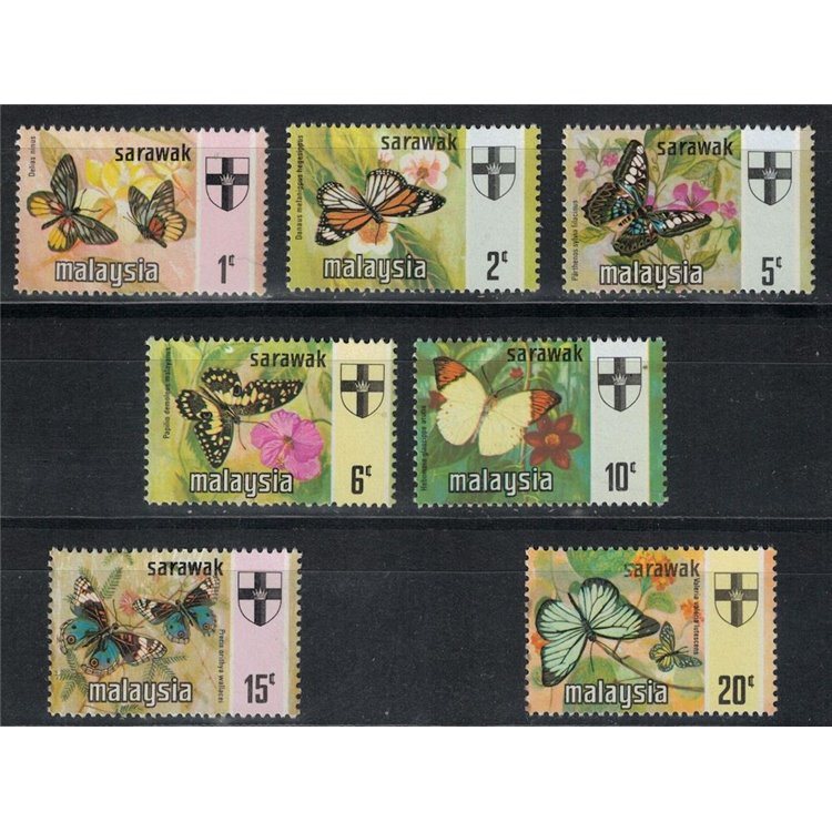 MALESIA 1971 (Sarawak) Farfalle 7v MNH**