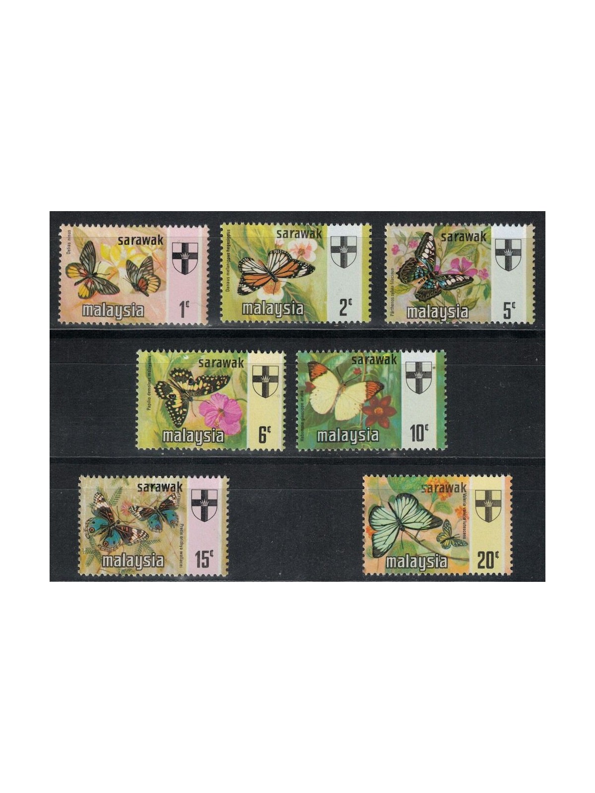 MALAYSIA 1971 (Sarawak) Butterflies 7v MNH**