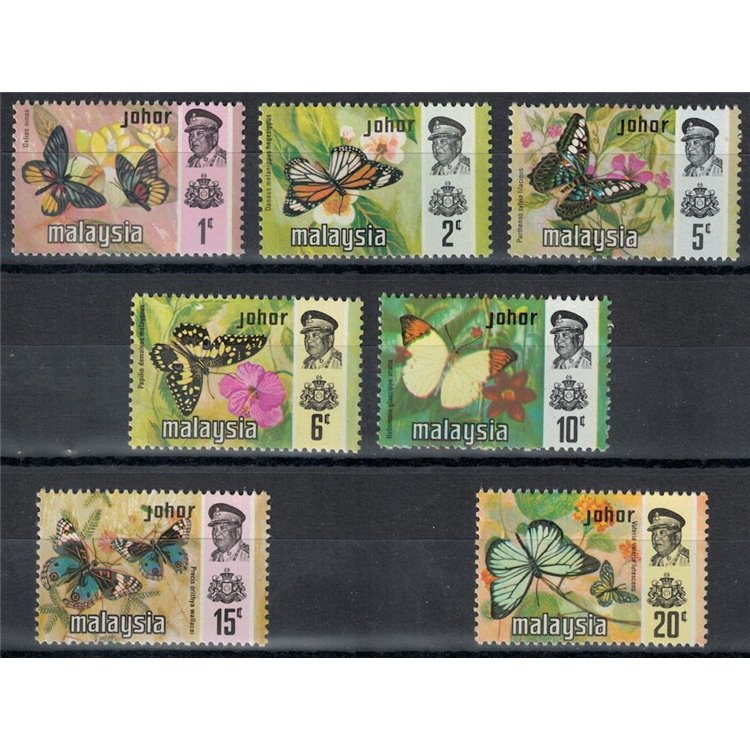 MALESIA 1971 (Johor) Farfalle 7v MNH**