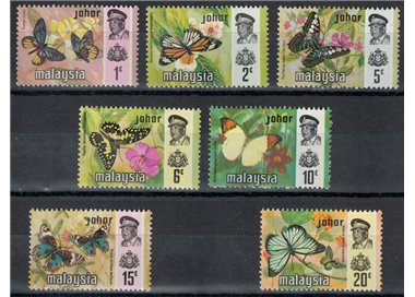 MALAYSIA 1971 (Johor) Butterflies 7v MNH**
