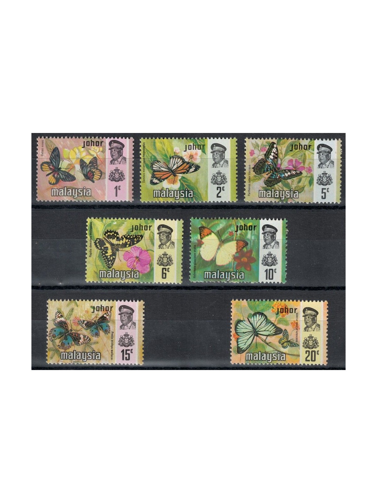 MALESIA 1971 (Johor) Farfalle 7v MNH**