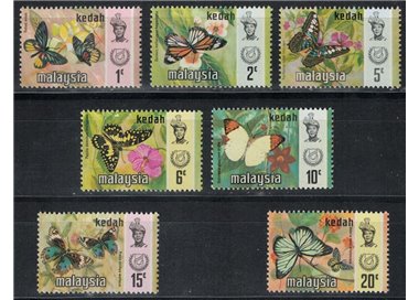MALESIA 1971 (Kedah) Farfalle 7v MNH**
