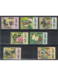 MALAYSIA 1971 (Kelantan) Butterflies 7v MNH**