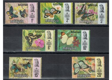 MALAYSIA 1971 (Kelantan) Butterflies 7v MNH**