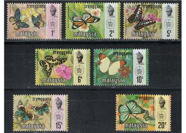 MALAYSIA 1971 (Trengganu) Butterflies 7v MNH**