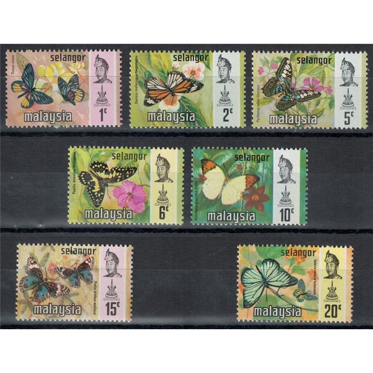 MALESIA 1971 (Selangor) Farfalle 7v MNH**