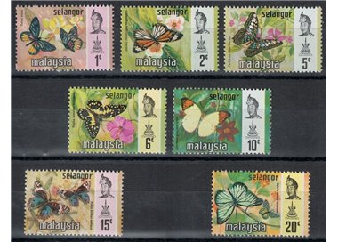 MALAYSIA 1971 (Selangor) Butterflies 7v MNH**