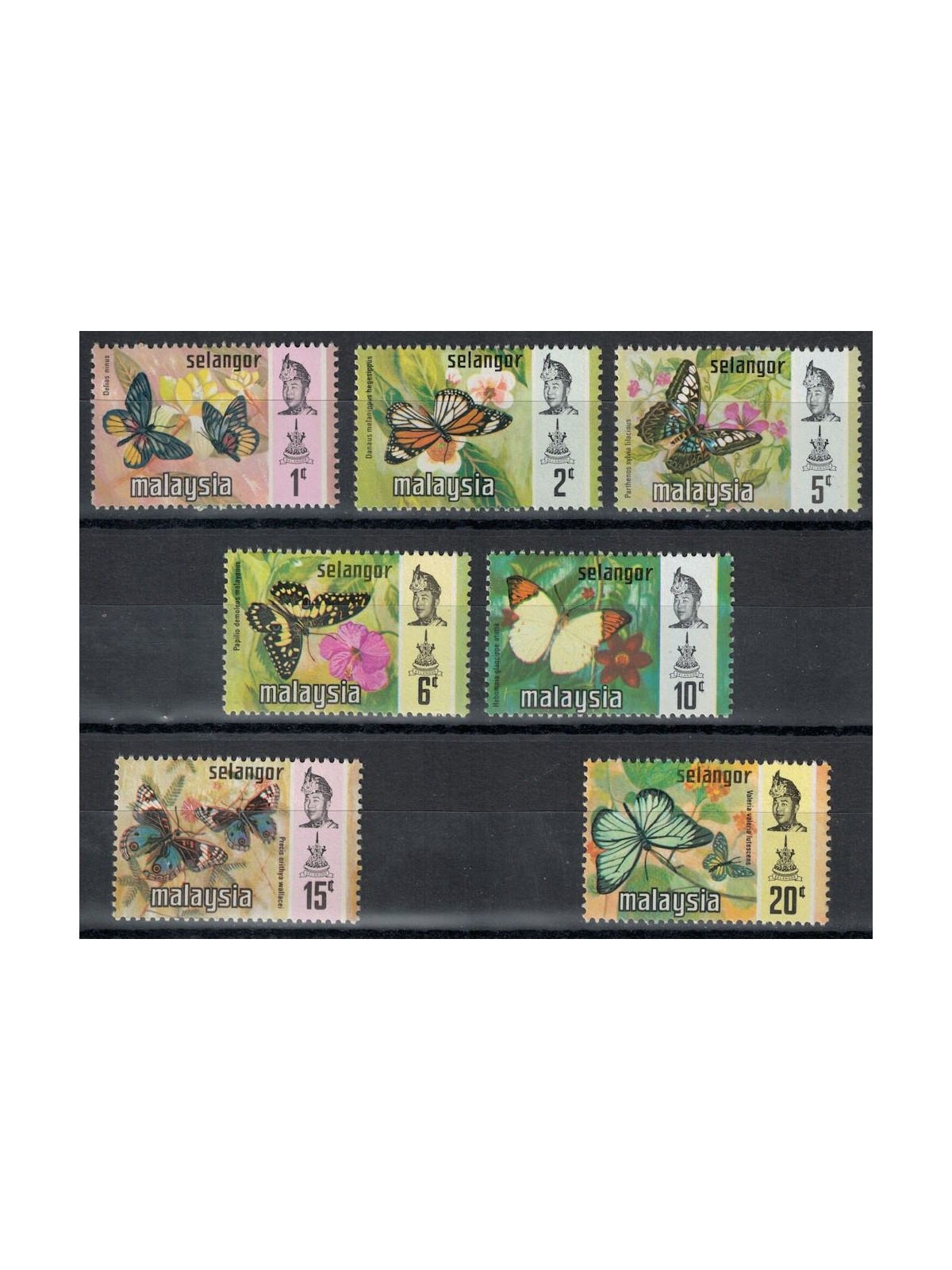 MALESIA 1971 (Selangor) Farfalle 7v MNH**
