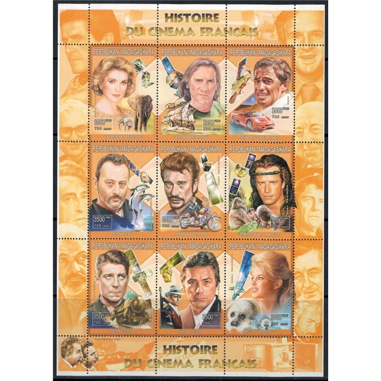 MADAGASCAR 1999 History of French Cinema 9v MNH**