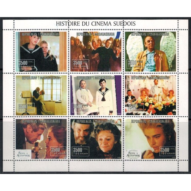 MADAGASCAR 1999 Storia del Cinema Svedese 9v MNH**