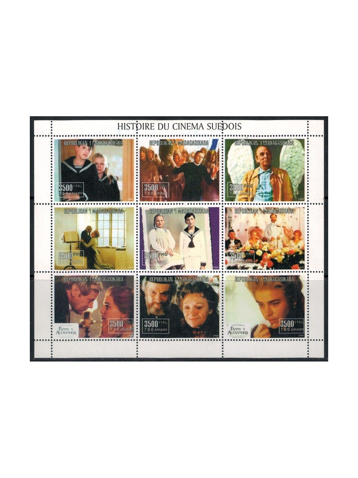 MADAGASCAR 1999 History of Swedish Cinema 9v MNH**