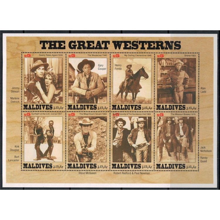MALDIVES 1992 The Great Westerns 8v MNH**