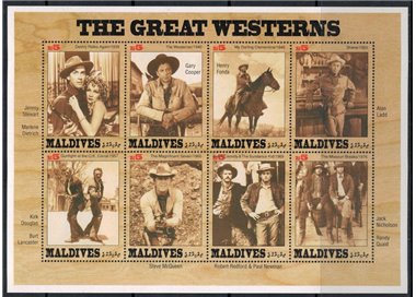 MALDIVES 1992 The Great Westerns 8v MNH**