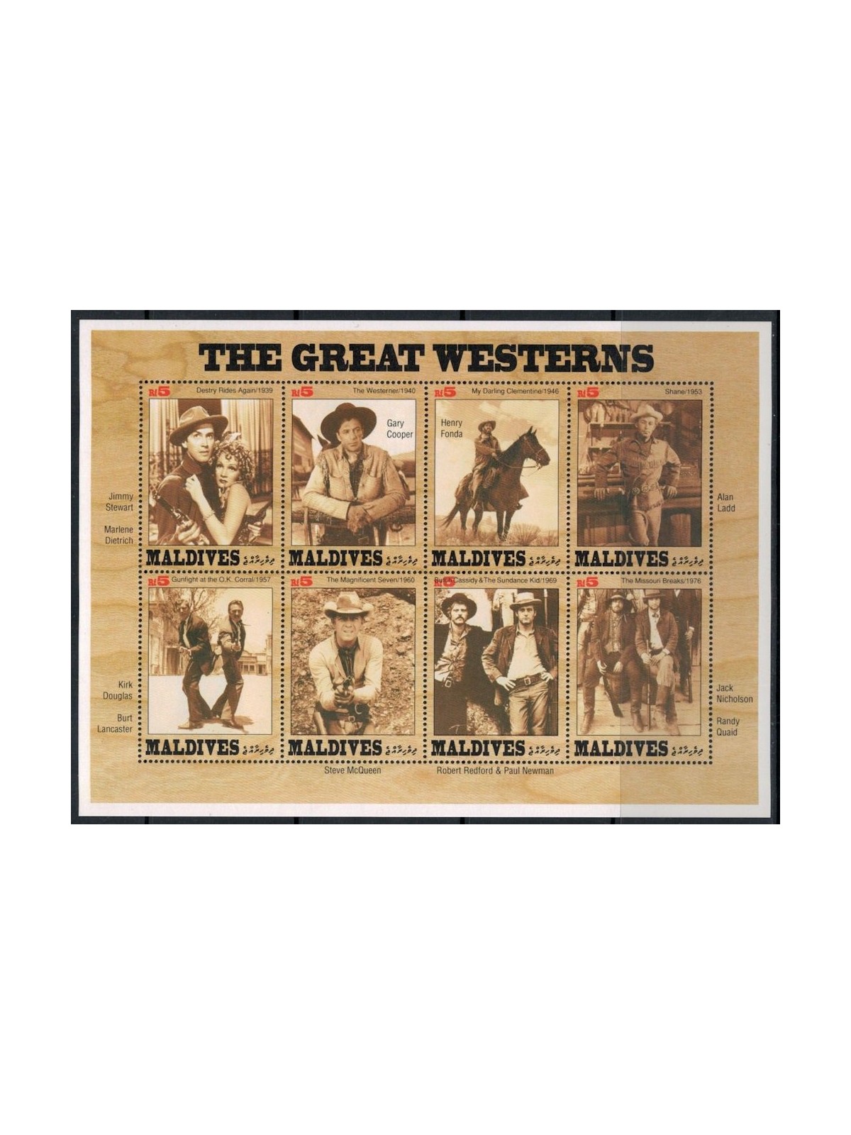 MALDIVES 1992 The Great Westerns 8v MNH**