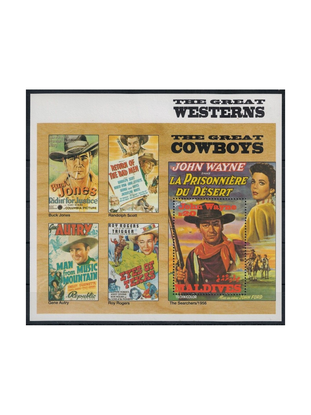 MALDIVES 1992 The Great Westerns (II) s/s MNH**
