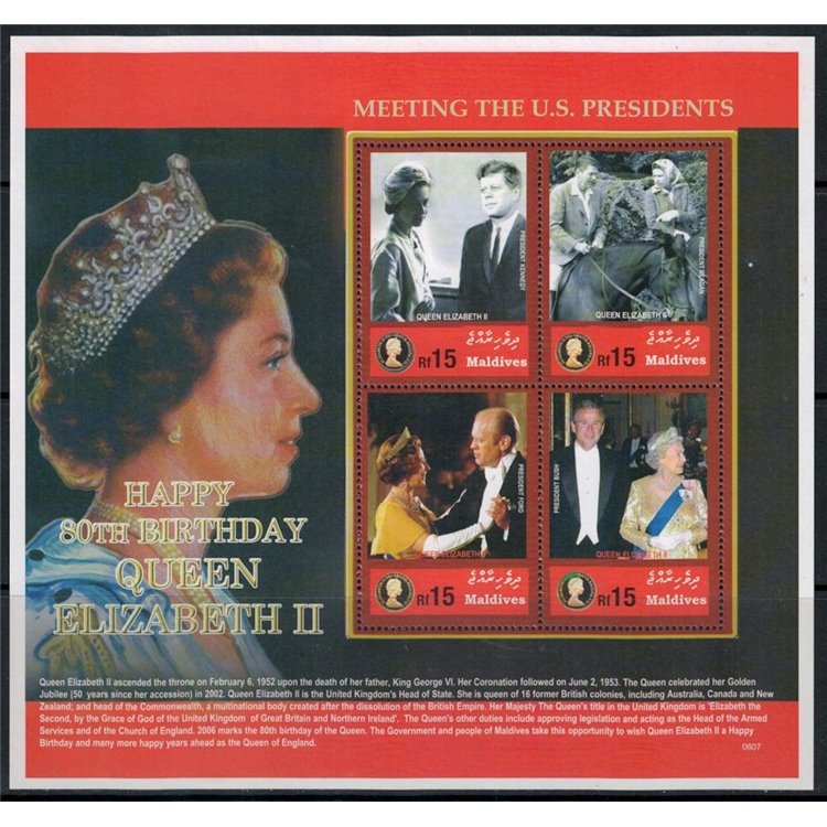 MALDIVES 2006 Queen's Birthday 4v MNH**