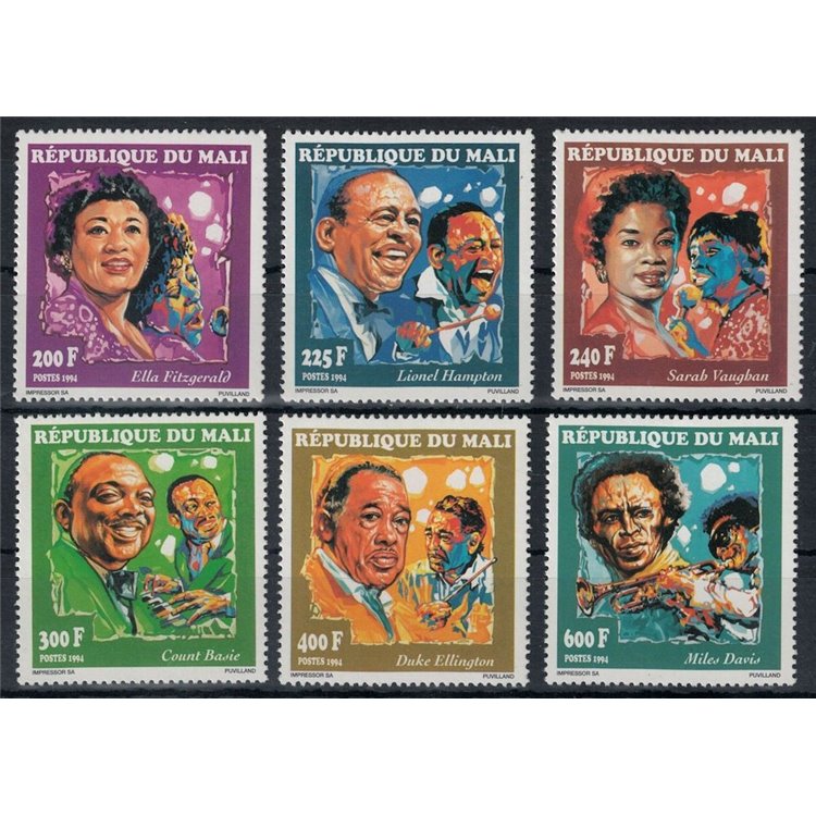 MALI 1994 Grandi nomi del jazz 6v MNH**